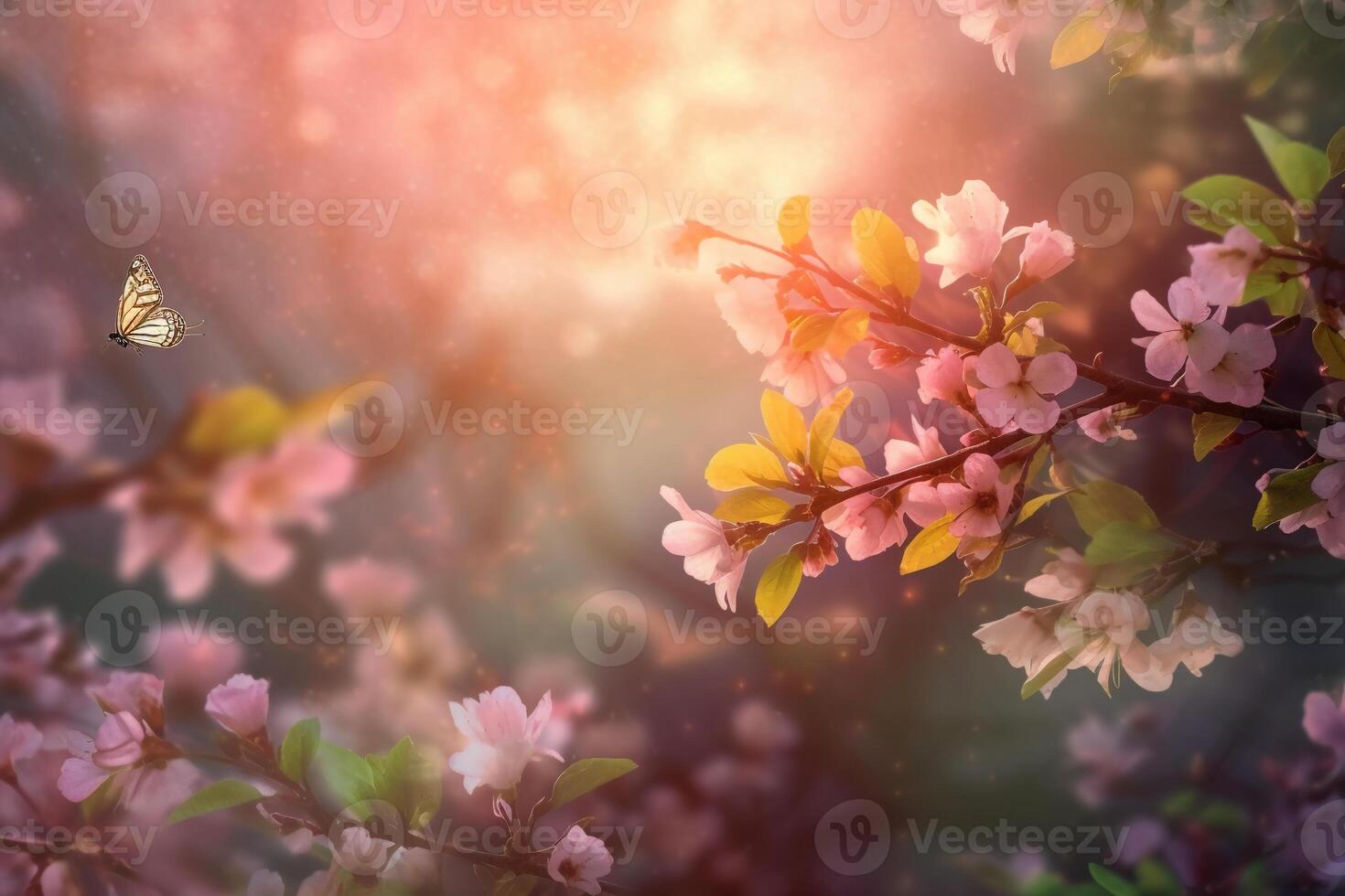 Spring background soft dramy lights. photo