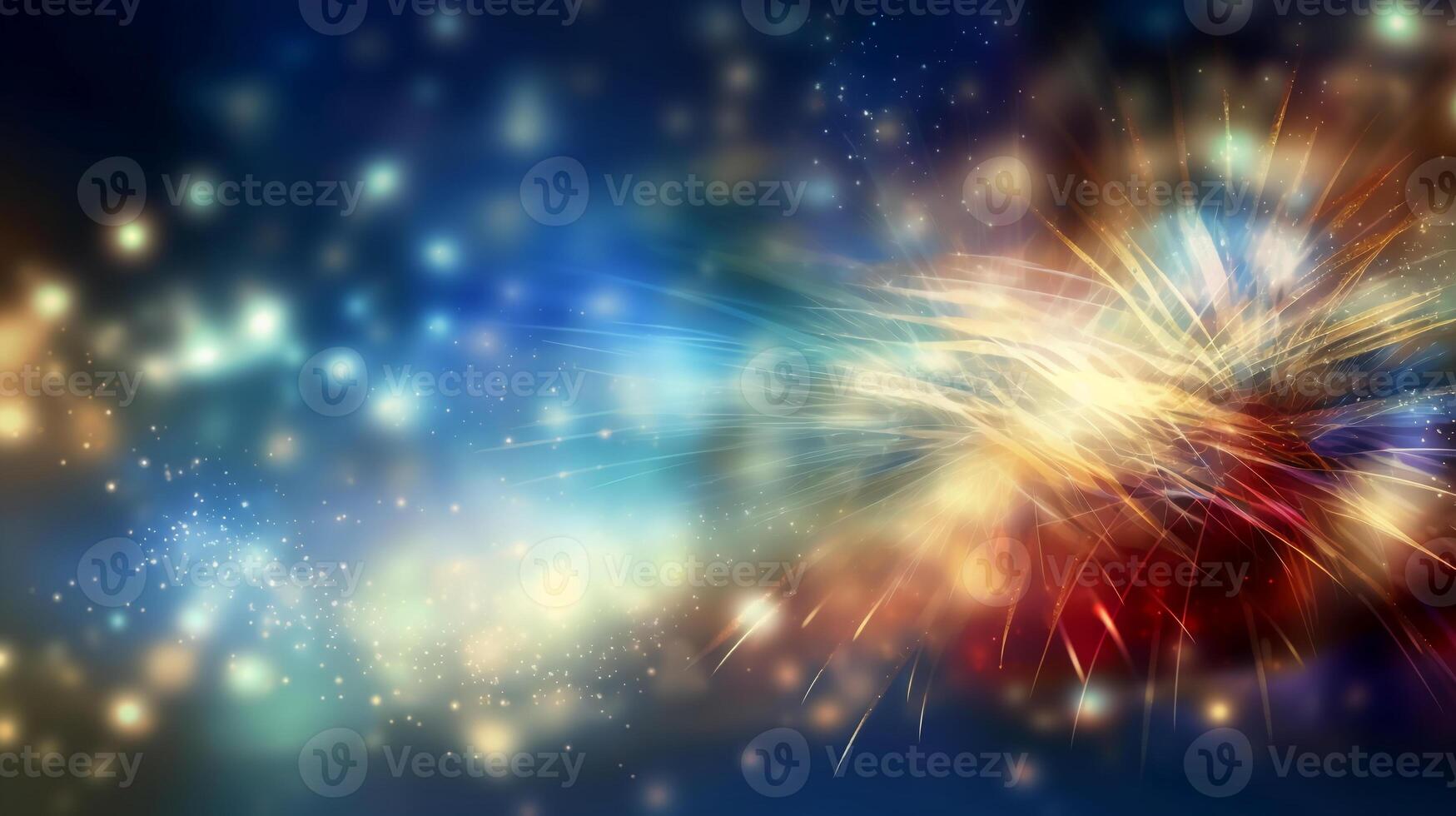 A blurred independense day, divine sky abstract background with bokeh glow, Illustration, photo