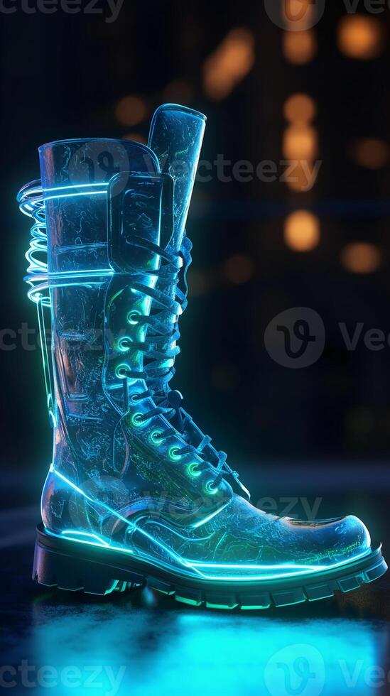Boots glow in the dark. photo