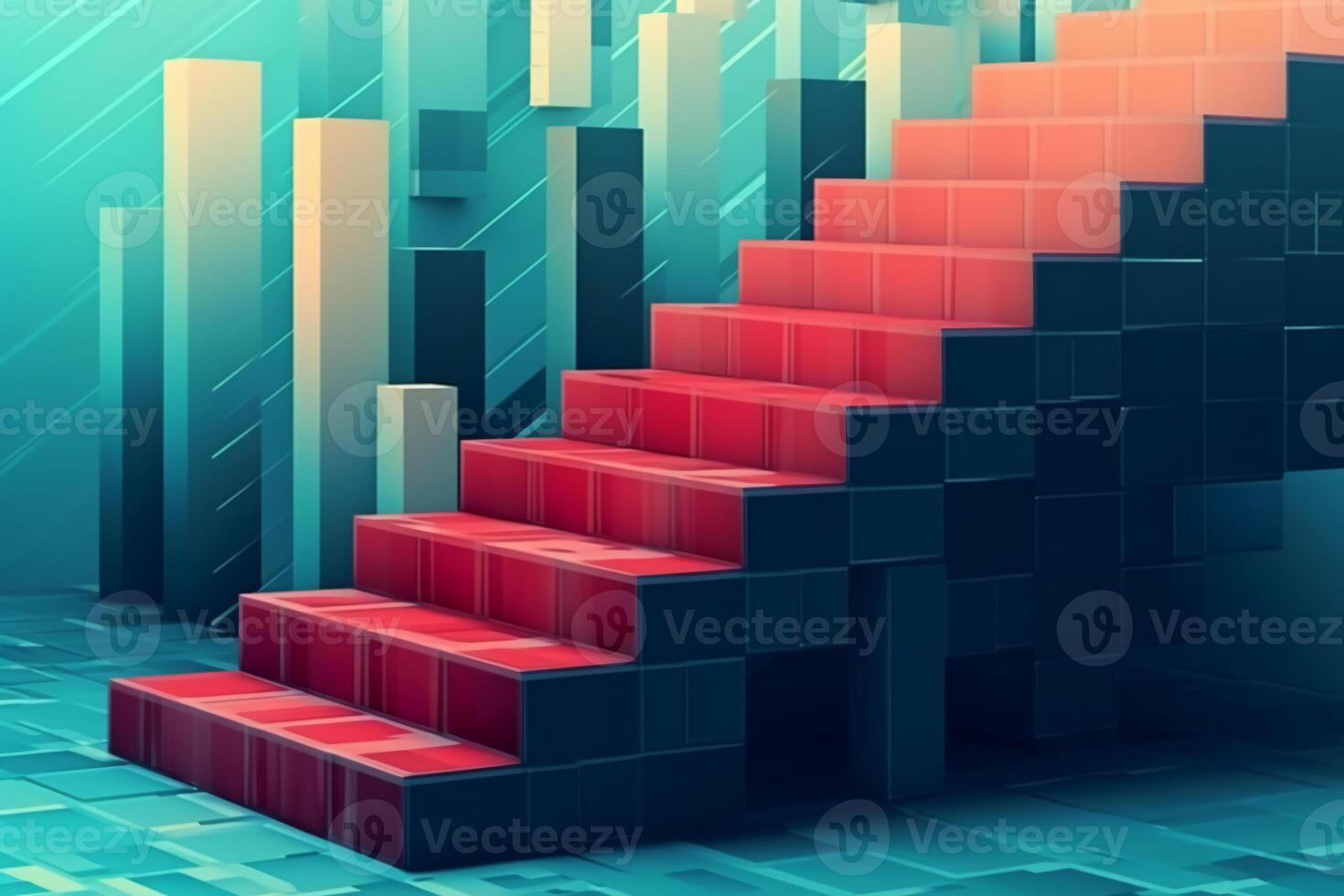 Business concept of ladder career path and growth success process. photo