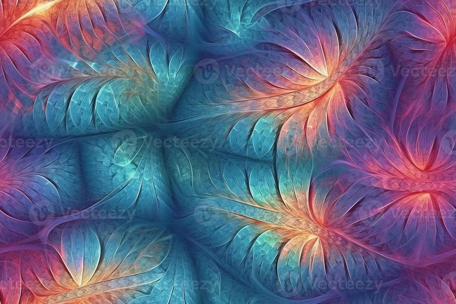 fractal arte, luz, frio colores, ai generativo foto