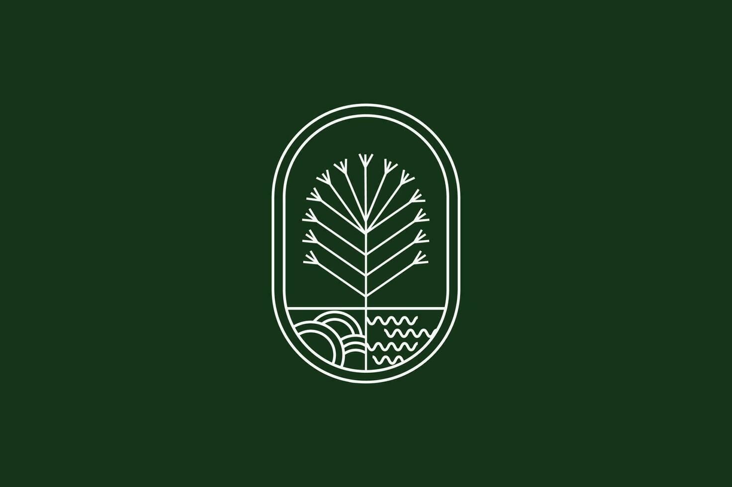 flower plant minimal line art logo design template vector