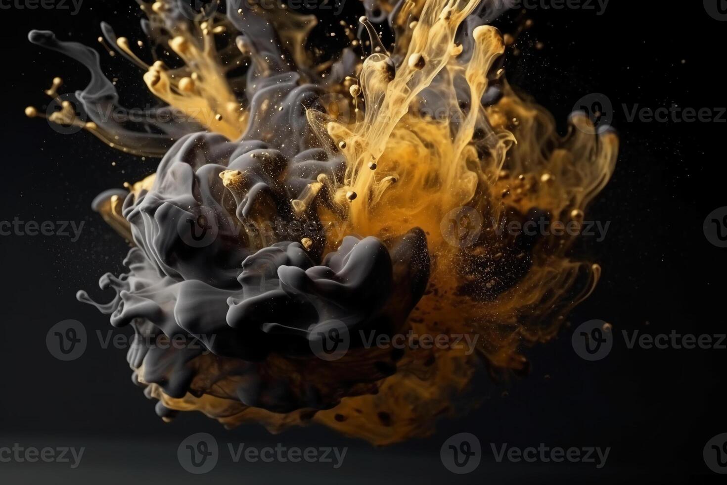 Paint drop. Ink water. Explosion smoke. photo