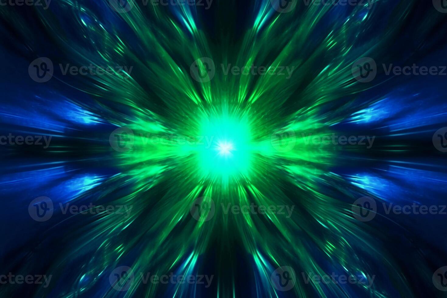 Lazer light fractals, royal blue and green. photo