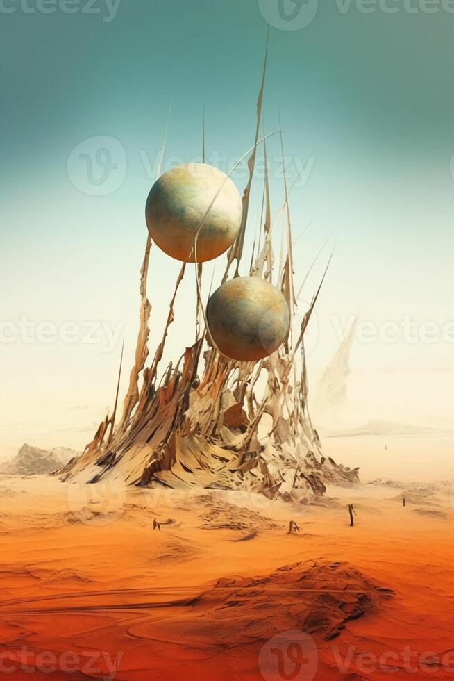 illustration of a desert abstract tech. photo