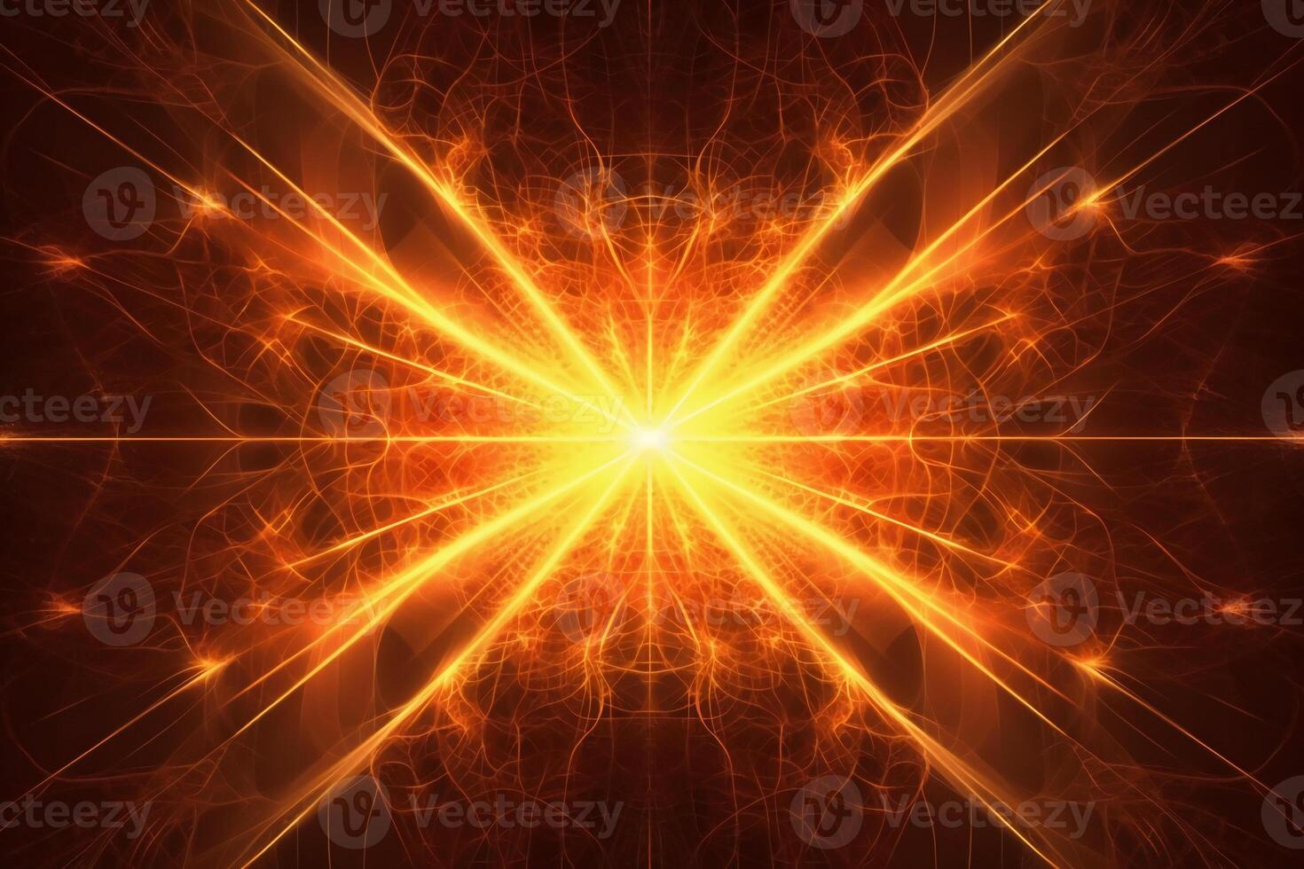 Lazer light fractals, orange and yellow. photo