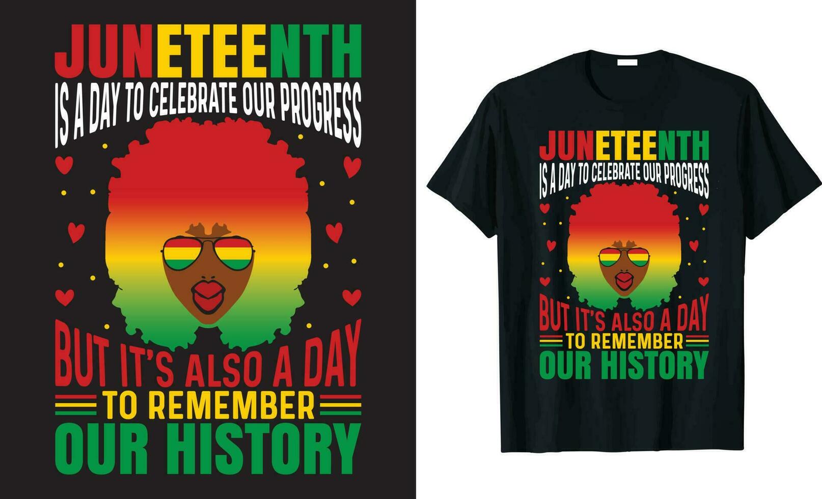 JUNETEENTH IS A DAY TO CELEBRATE OUR PROGRESS BUT IT'S ALSO A DAY TO REMEMBER OUR HISTORY-Juneteenth vector t-shirt design.