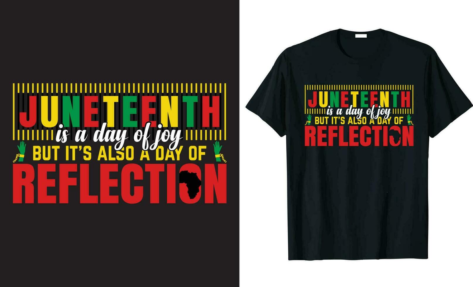 Juneteenth is a day of joy but it's also a day of reflection - Juneteenth typography t-shirt design. vector