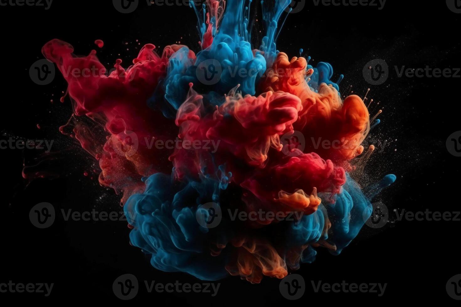 Paint drop. Ink water. Explosion smoke. photo