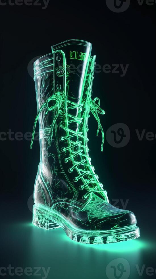 Boots glow in the dark. photo