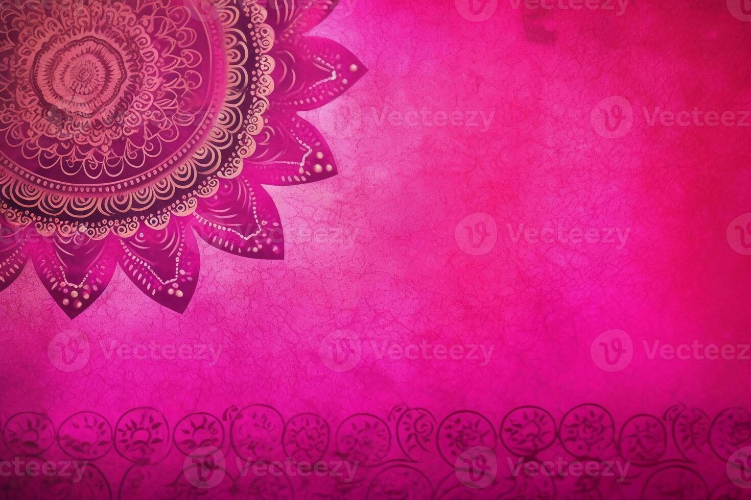 Fuchsia Crayola color background paper texture Rangoli pattern painting. photo