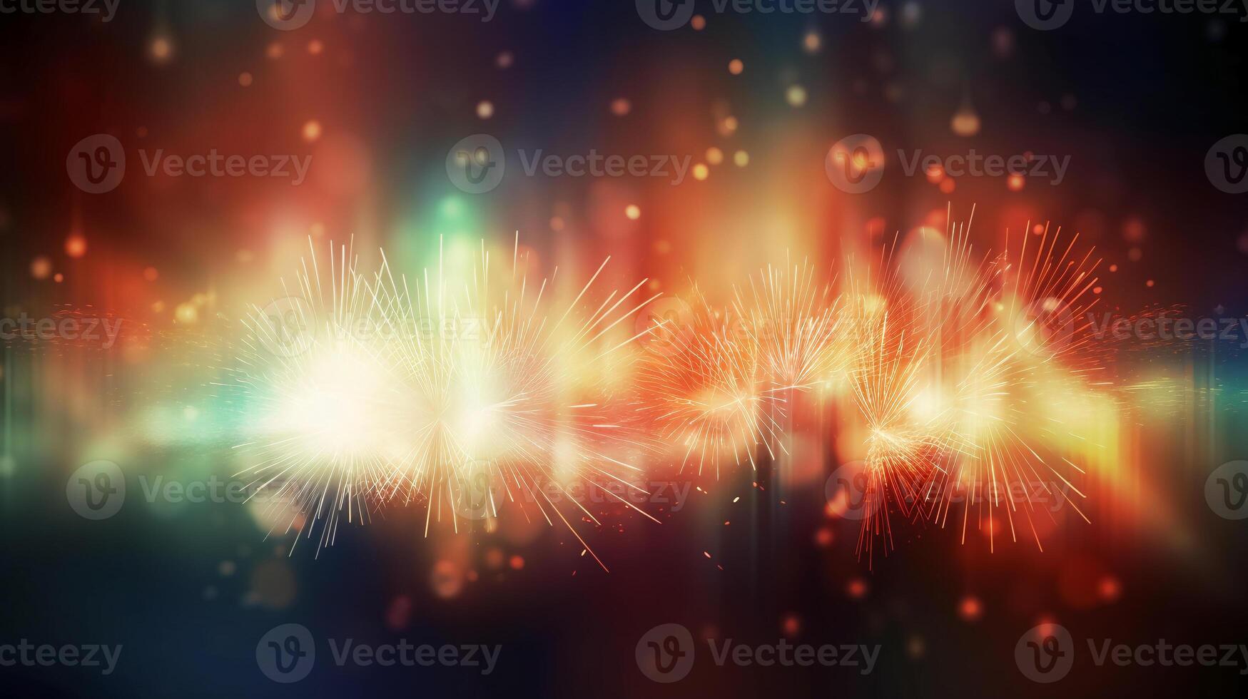 A blurred independense day, divine sky abstract background with bokeh glow, Illustration, photo