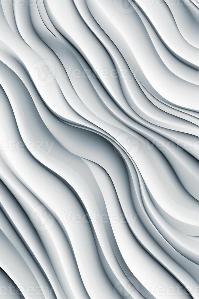 Wavy white Metallic 3D Background. photo