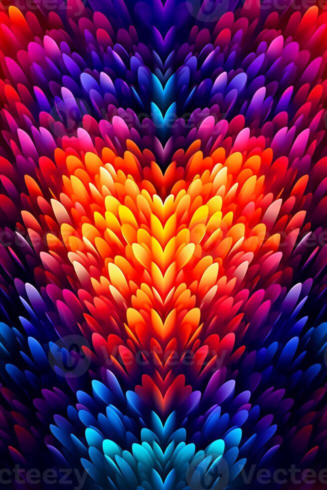 an abstract heart - shaped pattern with a mix of warm and cool tones. photo