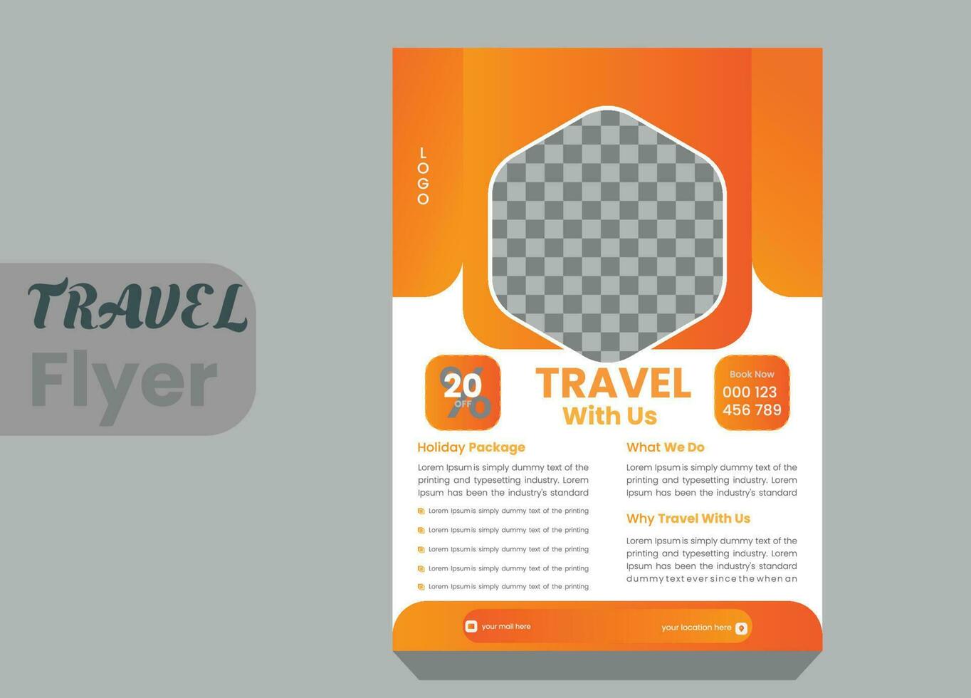 travel flyer design for business vector