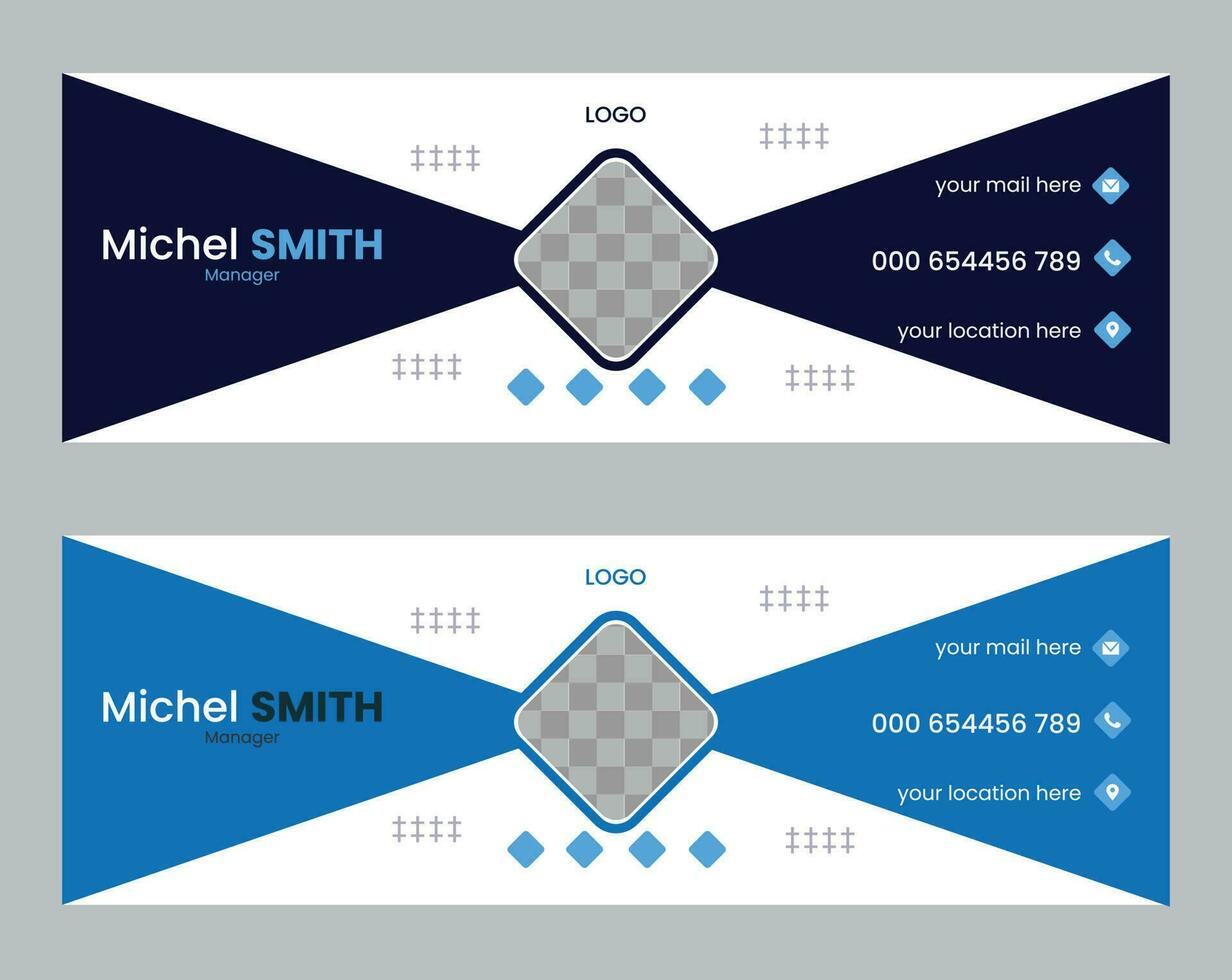 Email Signature Design template. Email signature template design with color. business e signature vector design. Pro Vector