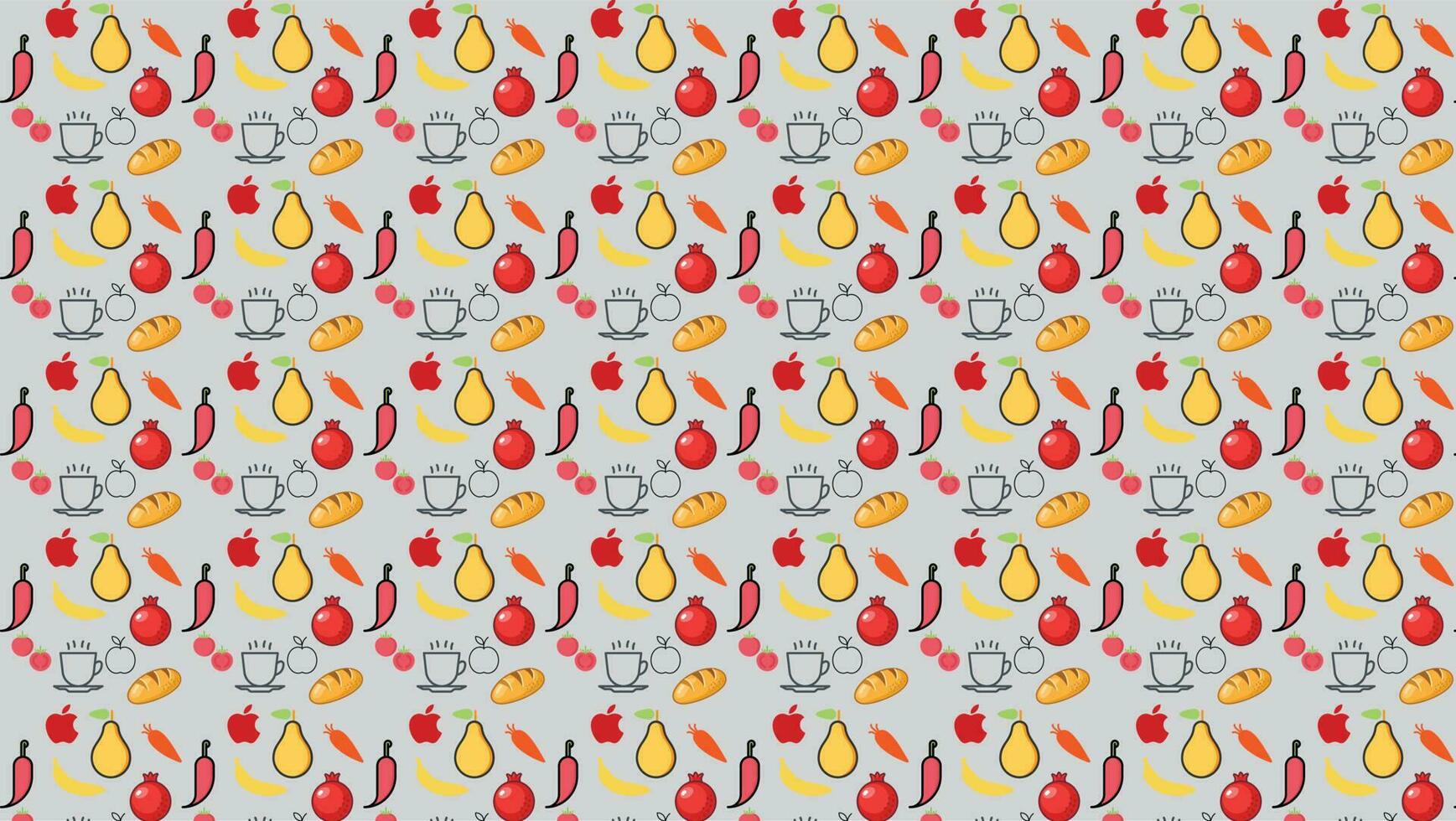 Food pattern design vector