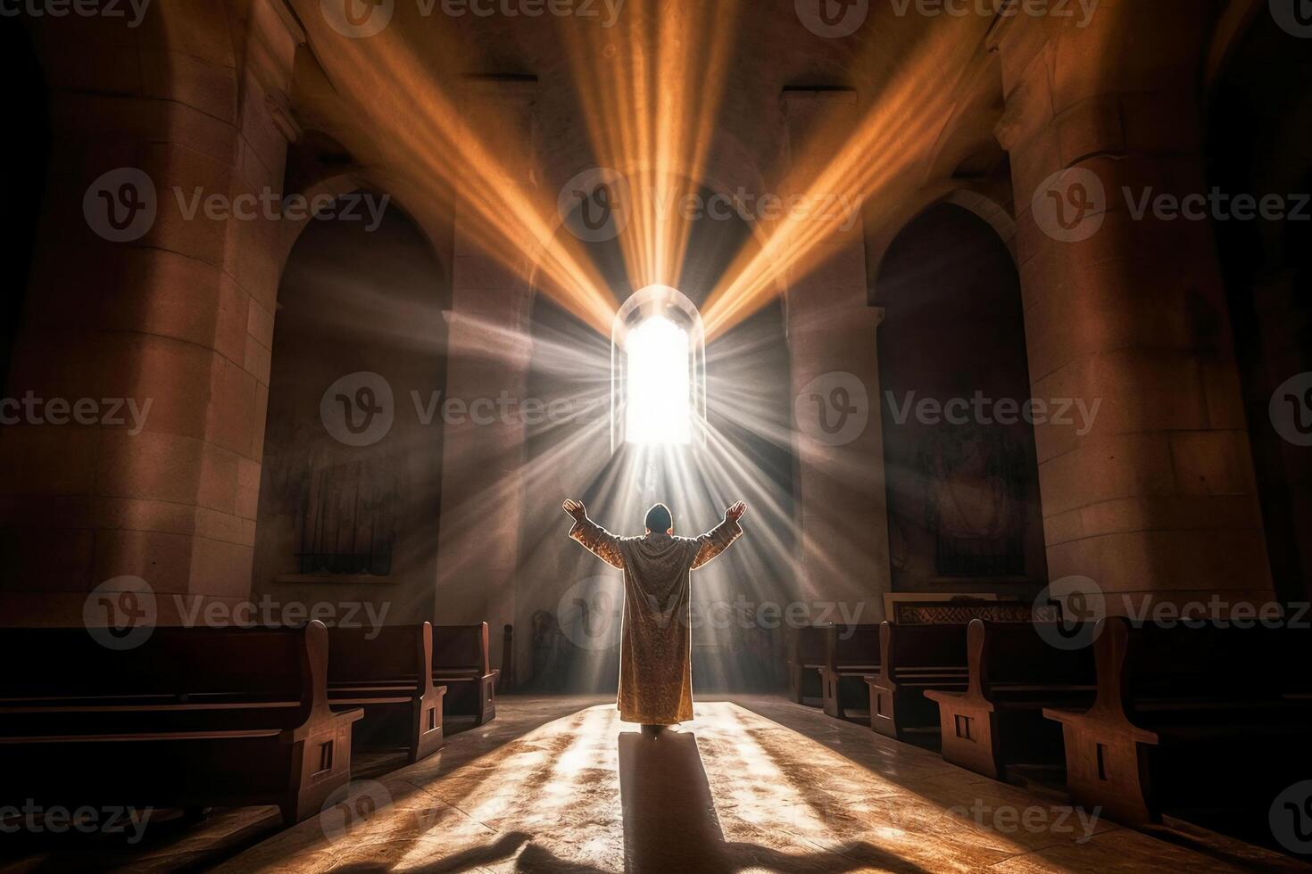 The holy light in space. photo