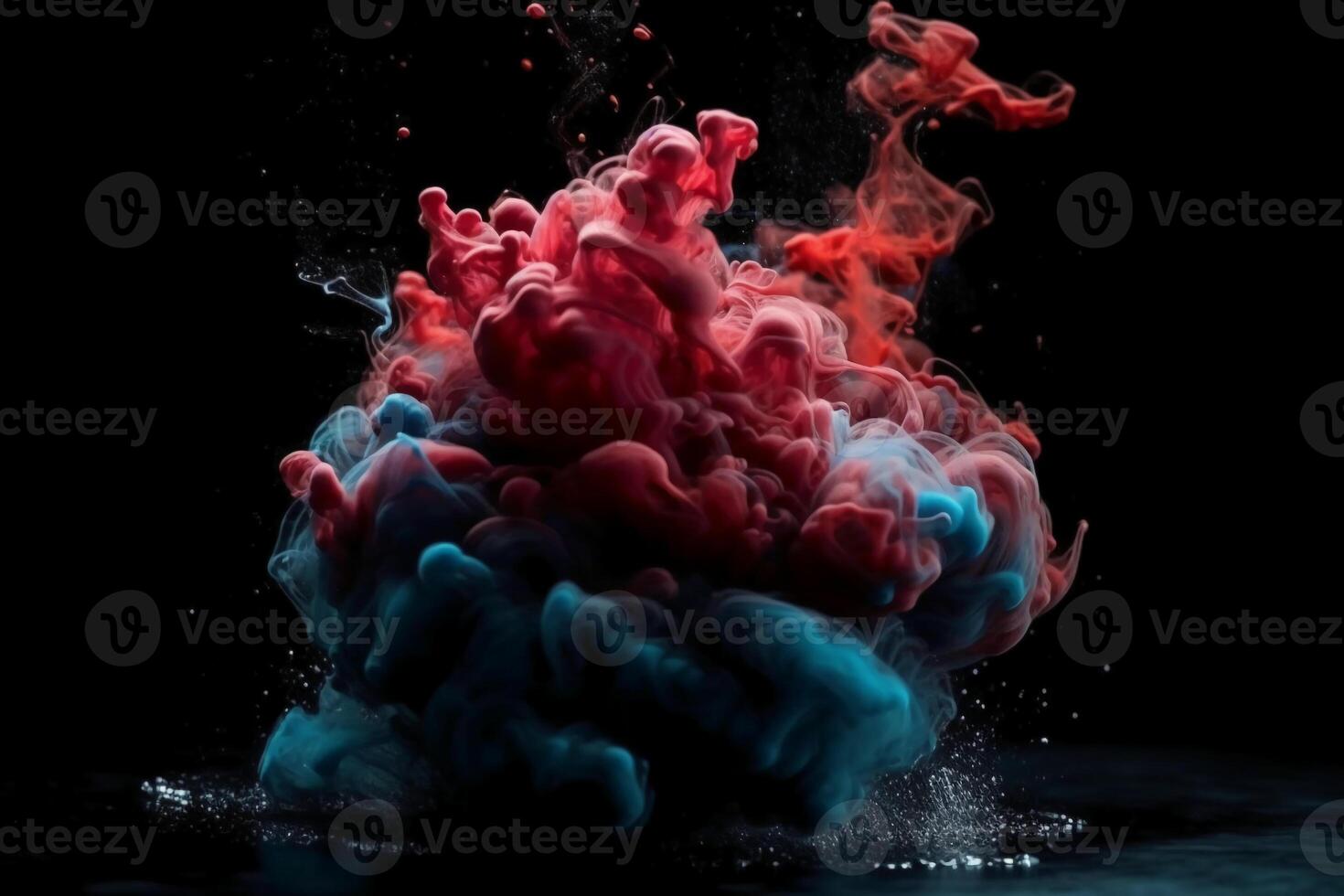 Paint drop. Ink water. Explosion smoke. photo