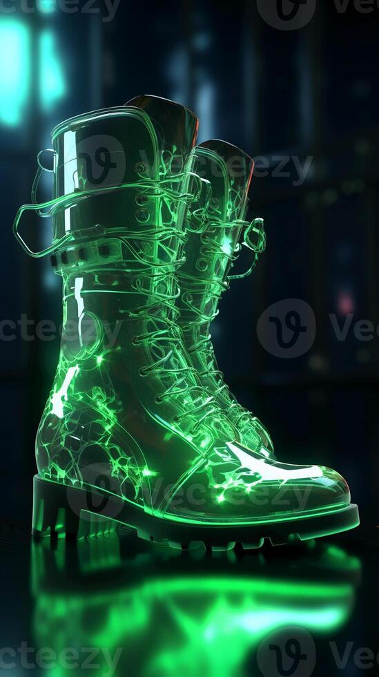 Boots glow in the dark. photo