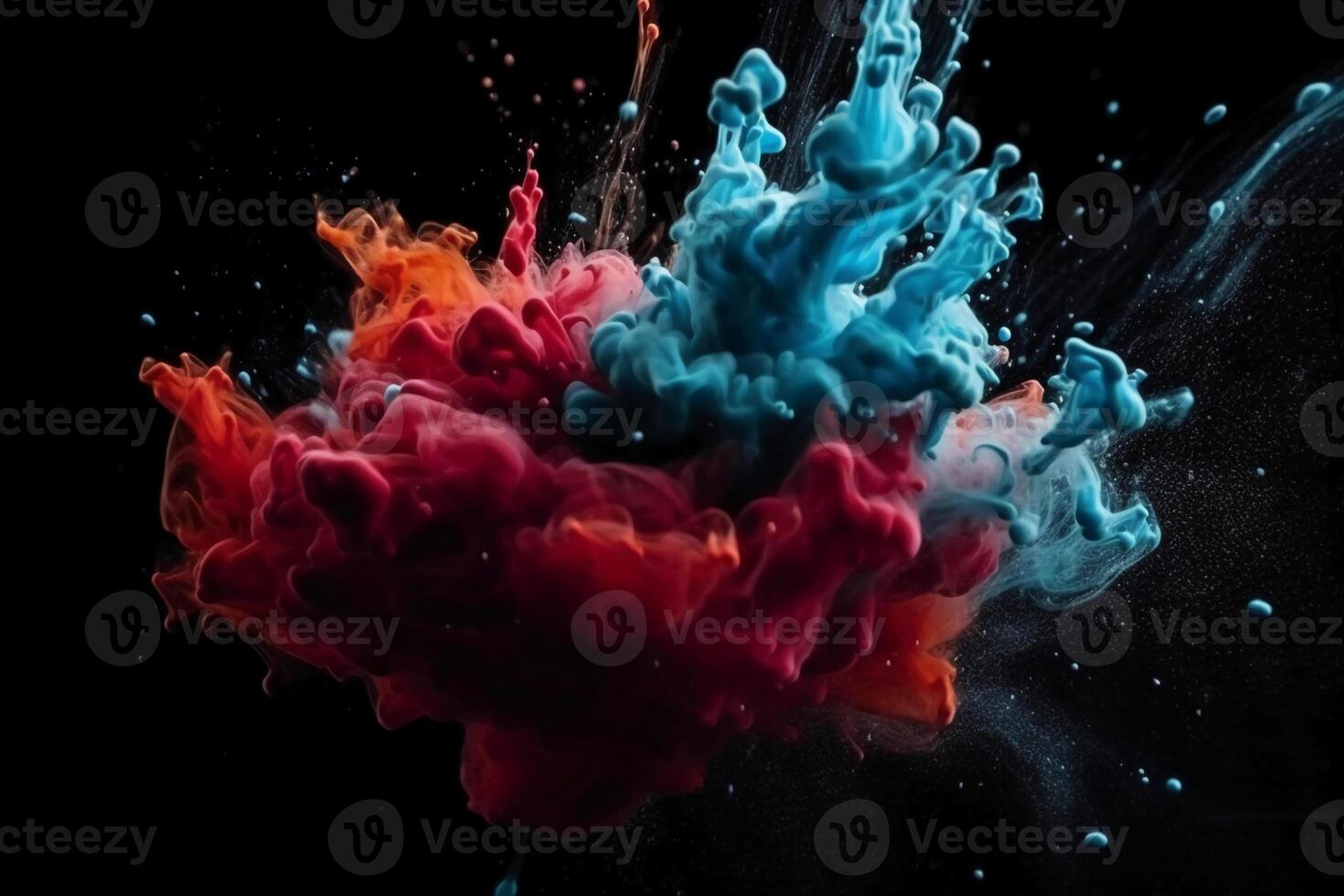 Paint drop. Ink water. Explosion smoke. photo