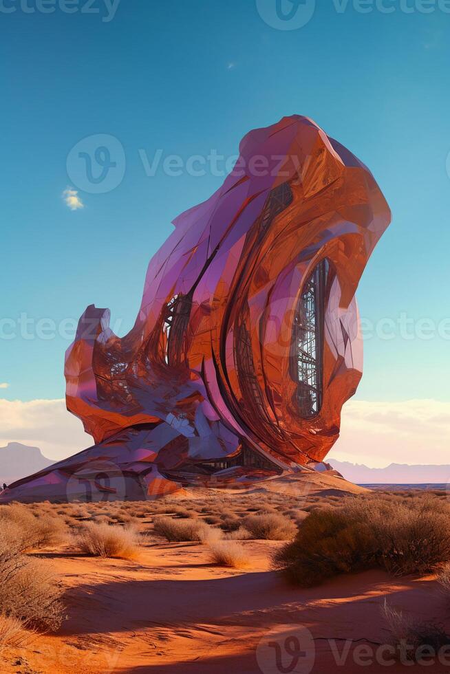 illustration of a desert abstract tech. photo