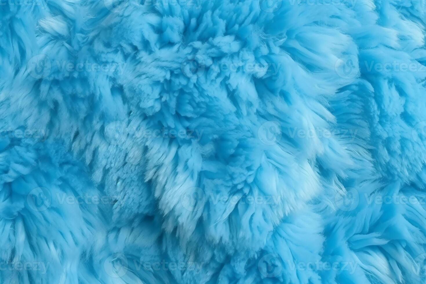 Very peri blue color sheep fur sheepskin rug background Wool texture. photo