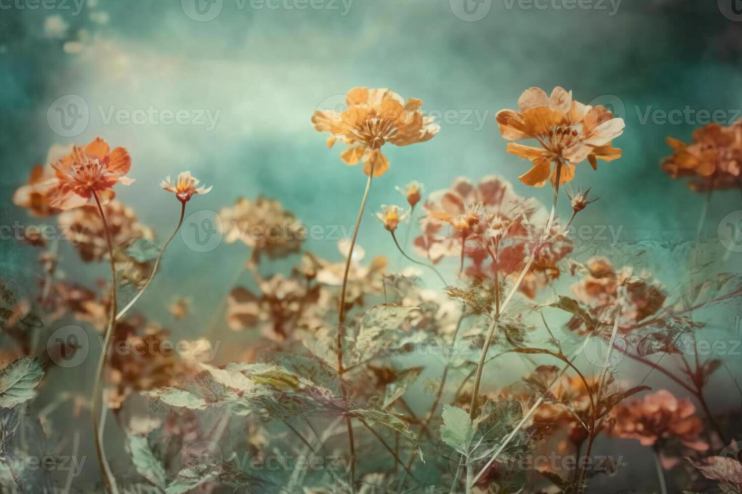 Floral dreamlike ethereal background imag. photo