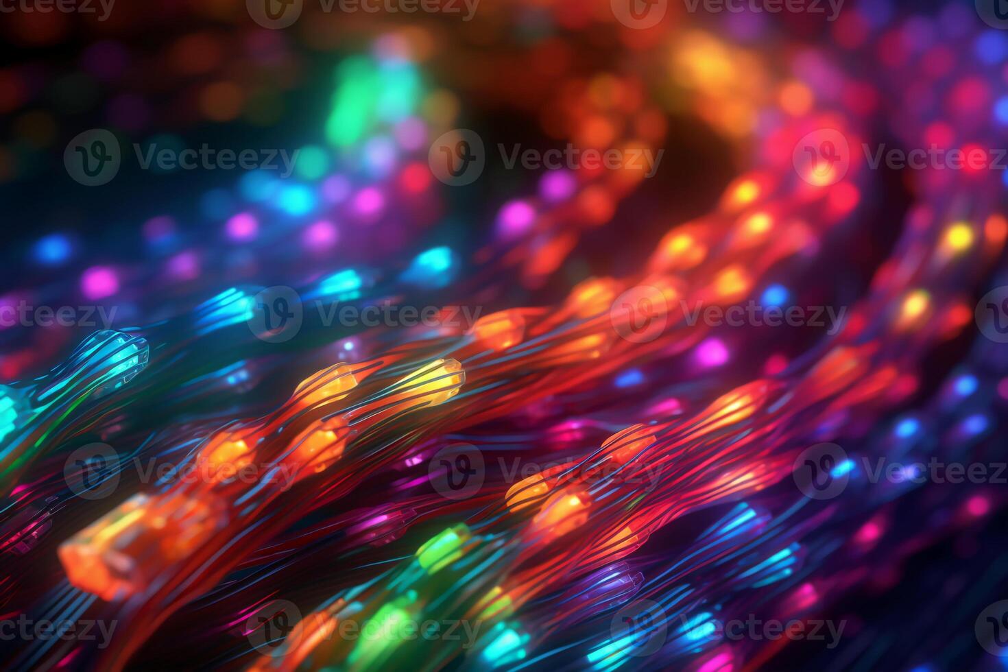 Fiber optic cable internet connection. photo