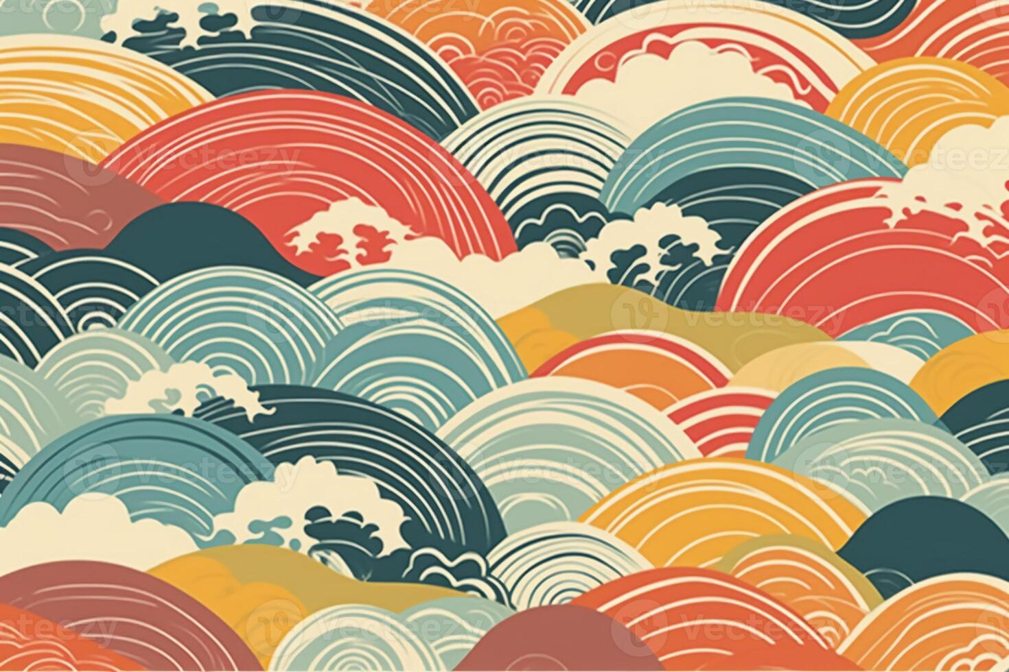 Japanese - patterned summer ripple background. photo