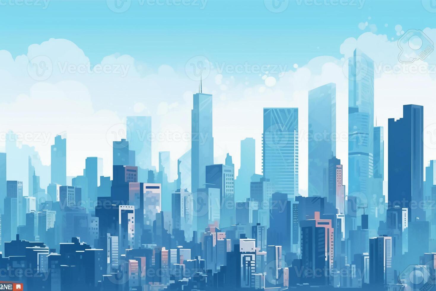 City, background, flat design, horizontal composition, architecture. photo
