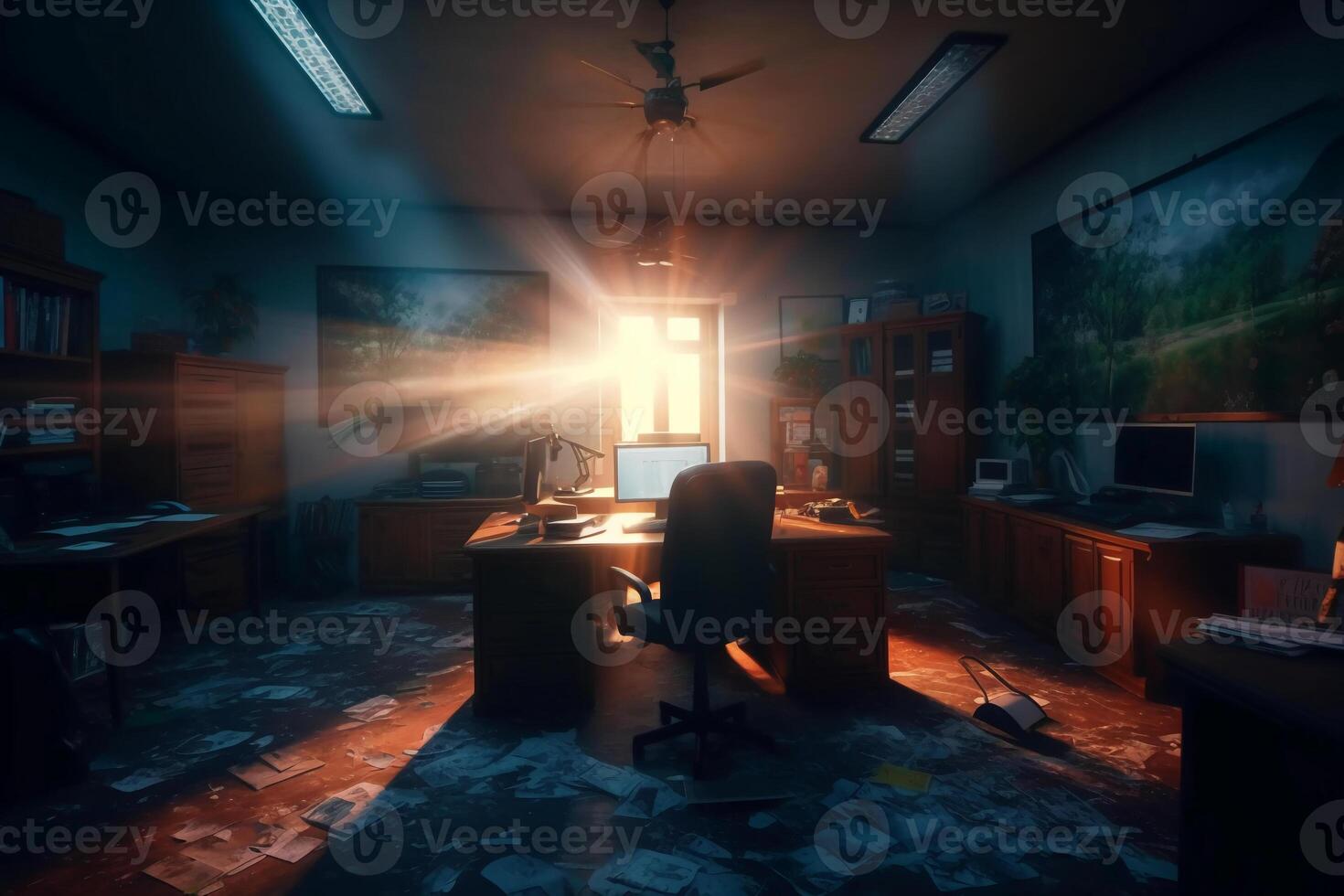 The holy light in the office. photo