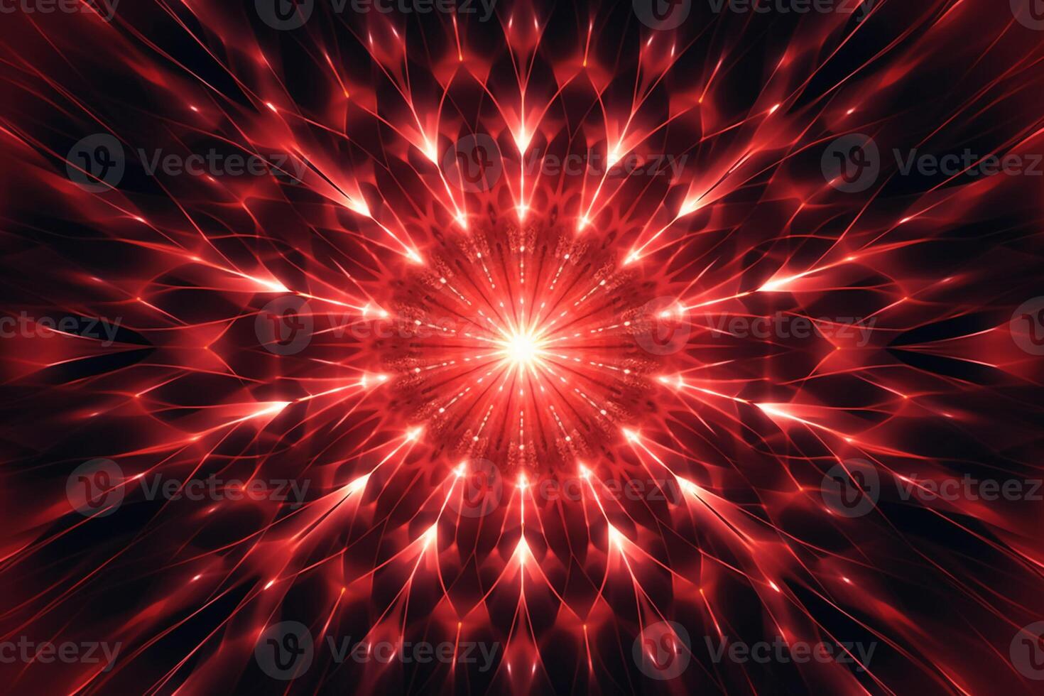 Lazer light fractals, red and white. photo