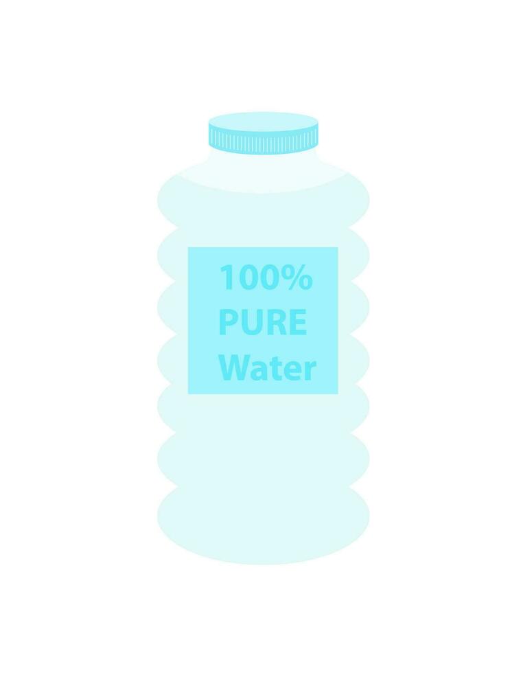 Mineral pure water bottle simple flat style vector illustration