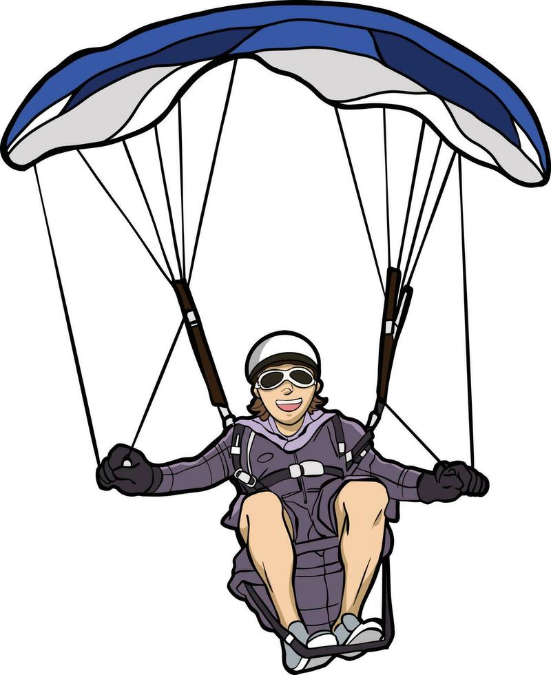 paragliding extreme sport flying in the sky vector