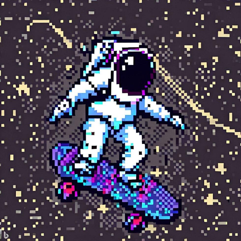 astronaut play skateboard photo