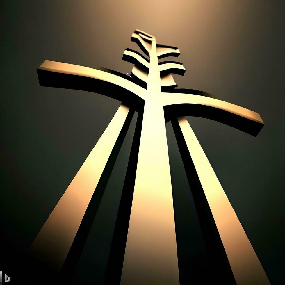 golden christian cross vector photo