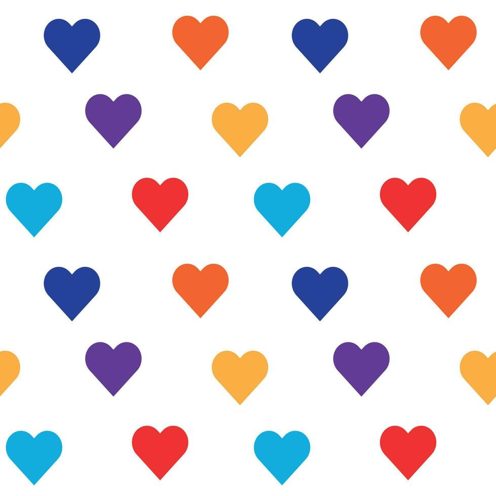Seamless pattern with rainbow hearts vector