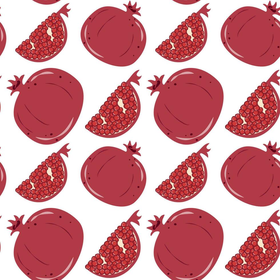 Bright seamless pattern with pomegranates vector