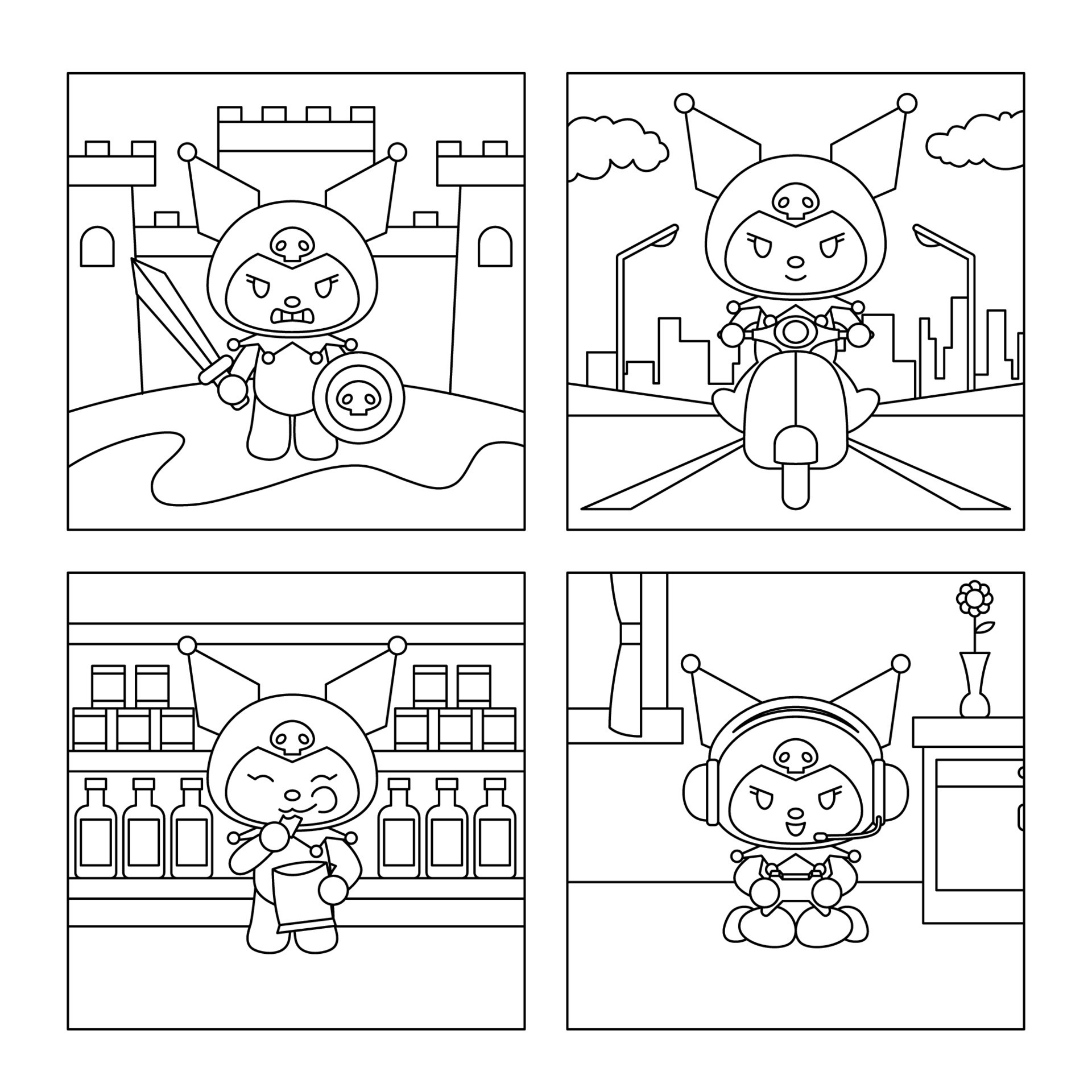 Free Vector  Cute coloring book with bunny