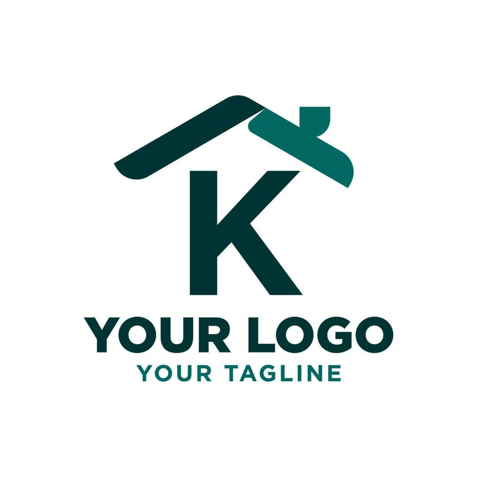 letter K roof vector logo design