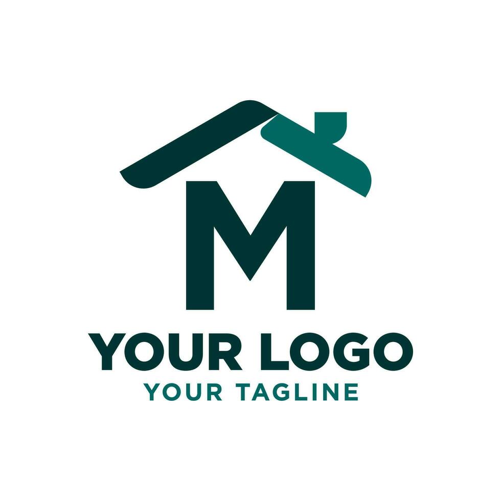 letter M roof vector logo design