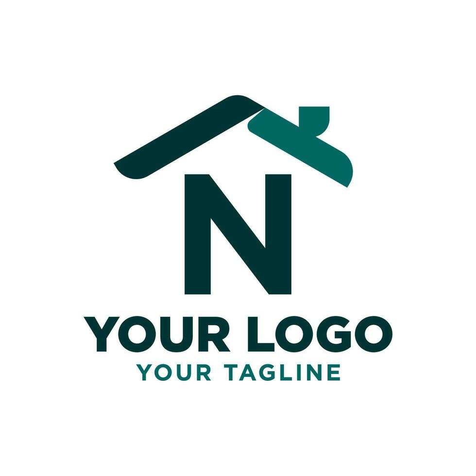 letter N roof vector logo design