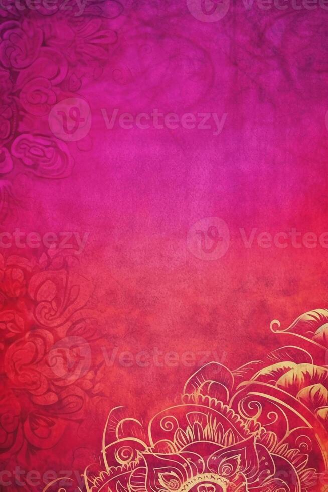 Fuchsia Crayola color background paper texture Rangoli pattern painting. photo