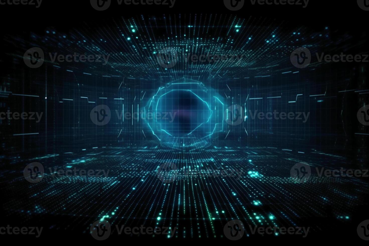 big data, internet network, digital technology with binary computer code on virtual screen, illustration. photo