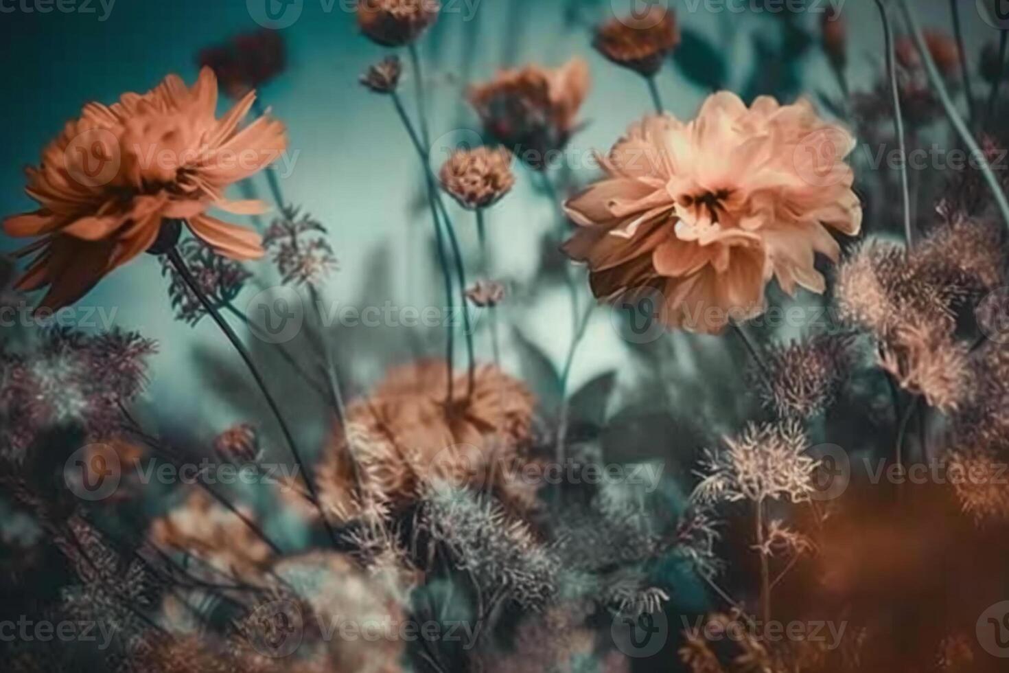 Floral dreamlike ethereal background imag. photo