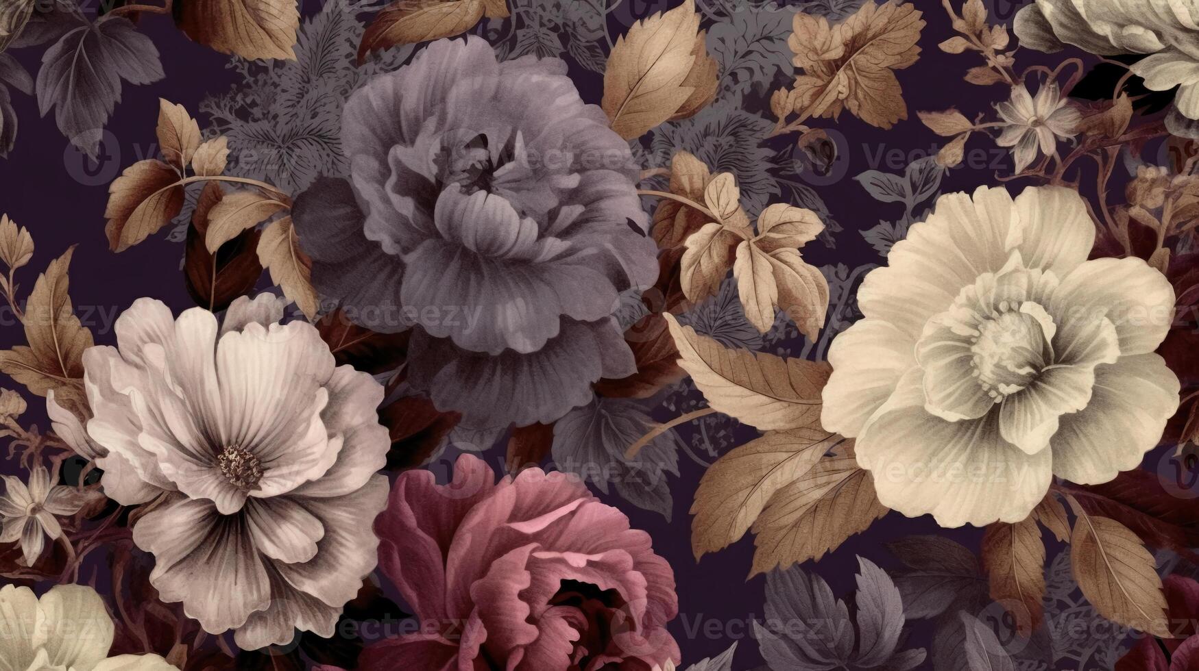 Elegant and vintage floral wallpaper pattern. photo