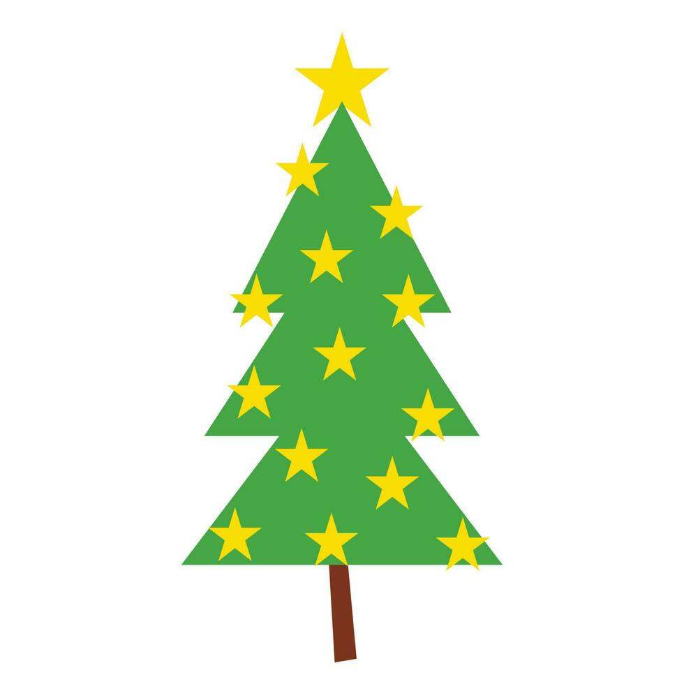 Christmas tree icon. Flat illustration of christmas tree icon for web design. The symbol of a fir tree decorated with a star is suitable for celebration designs and Christmas greetings vector