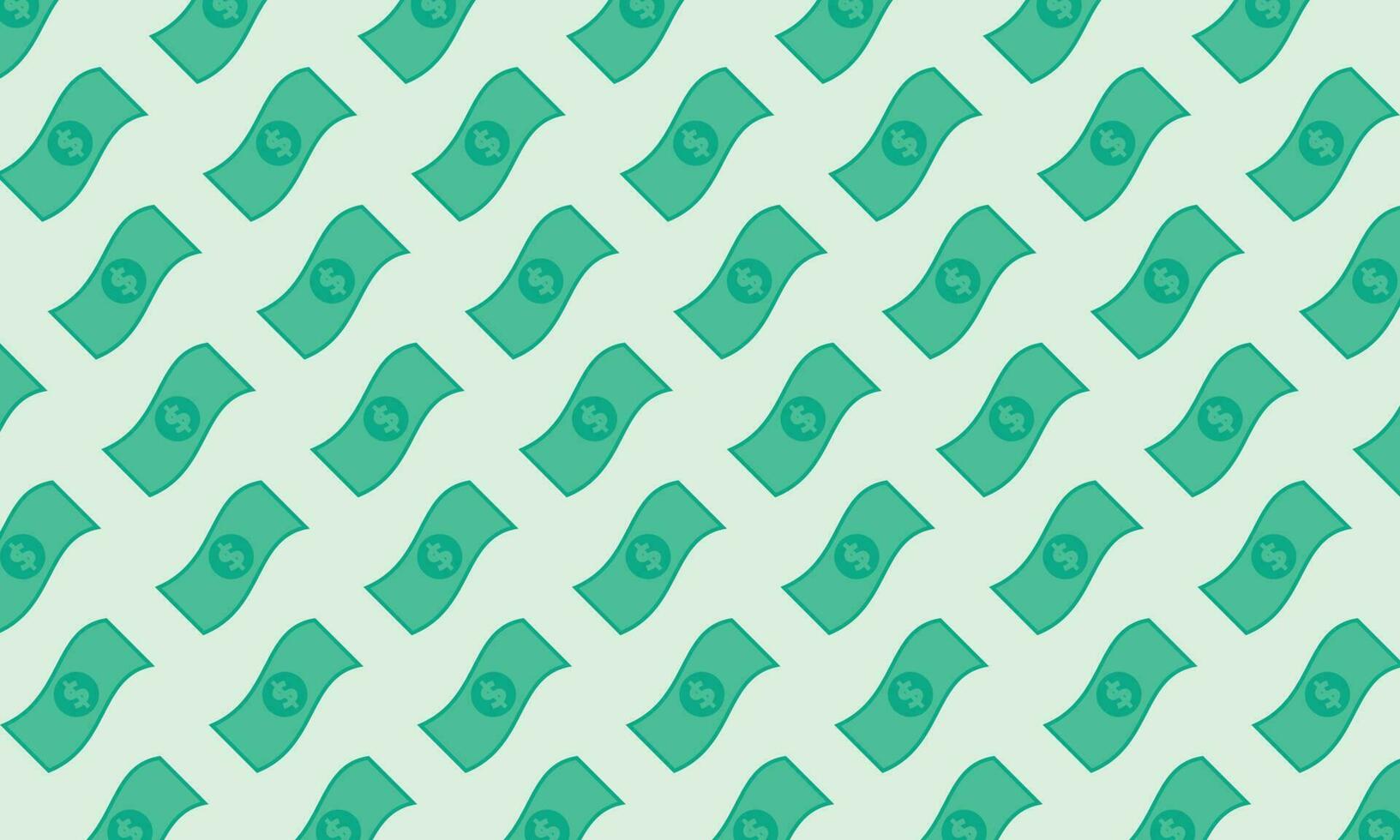 Seamless dollar pattern flat vector illustration. Green money backdrop motive.