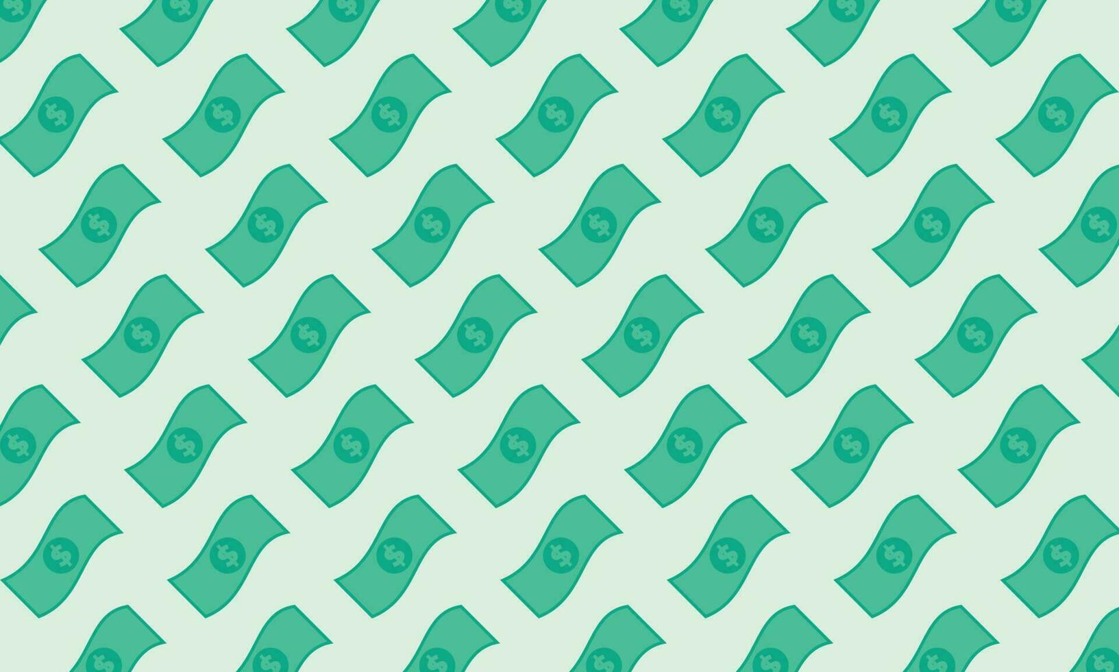 Seamless dollar pattern flat vector illustration. Green money backdrop motive.